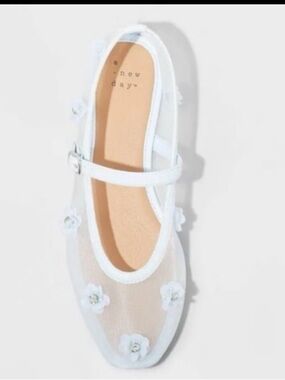 A New Day Everly Floral Mesh Mary Jane Flats NWT size 8.5